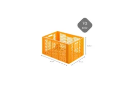 PROREGAL SparSet 10 x Eurobehälter Bäcker- und Konditorenkasten HxBxT 34,9 x 40 x 60 70 Liter Gelb-Orange Brötchenkiste Sstapelbare Bäckerkiste< Vorratsdosen|Vorratsbehälter