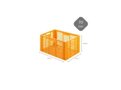 PROREGAL SparSet 5 x Eurobehälter Bäcker- und Konditorenkasten HxBxT 34,9 x 40 x 60 70 Liter Gelb-Orange Brötchenkiste Sstapelbare Bäckerkiste< Vorratsdosen|Vorratsbehälter