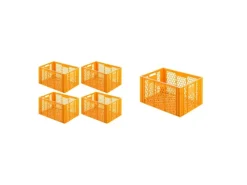 PROREGAL SparSet 5 x Eurobehälter Bäcker- und Konditorenkasten HxBxT 34,9 x 40 x 60 70 Liter Gelb-Orange Brötchenkiste Sstapelbare Bäckerkiste< Vorratsdosen|Vorratsbehälter