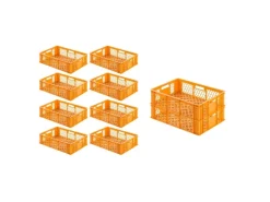 PROREGAL SparSet 10 x Eurobehälter Bäcker- und Konditorenkasten HxBxT 17,1 x 40 x 60 33 Liter Gelb-Orange Brötchenkiste Sstapelbare Bäckerkiste< Vorratsdosen|Vorratsbehälter