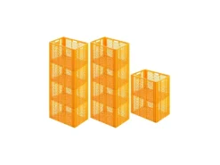PROREGAL Vorratsdosen|Vorratsbehälter<SparSet 10 x Eurobehälter Bäcker- und Konditorenkasten HxBxT 42,1 x 40 x 60 85 Liter Gelb-Orange Brötchenkiste Sstapelbare Bäckerkiste
