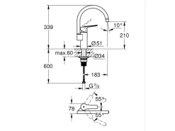 Grohe Einhebelmischer<Start Einhand-Spültischbatterie, 1/2"