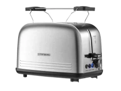 STEINBORG Haushaltsgeräte<SB-2071 2 Scheiben Edelstahl Toaster mit Brötchenaufsatz 850 Watt
