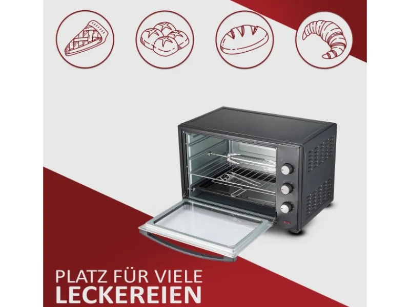 STEINBORG SB-3006 Backofen 60 Liter 2000 Watt Schwarz< Haushaltsgeräte