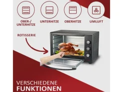 STEINBORG SB-3006 Backofen 60 Liter 2000 Watt Schwarz< Haushaltsgeräte