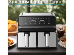 STEINBORG SB-3131 Dual Heißluftfritteuse 4+4 Liter 1700 Watt< Haushaltsgeräte