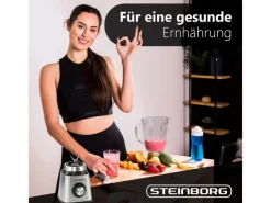 Sale STEINBORG SB-7020 Edelstahl Standmixer 1,5 Liter BPA-Frei 800 Watt