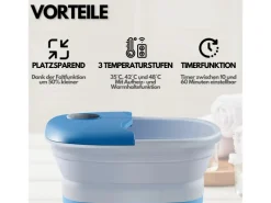 STEINBORG SB-1060 Faltbares Fußsprudelbad mit Fernbedienung Platzsparend Timer< Haushaltsgeräte