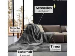 STEINBORG Haushaltsgeräte<SB-9522 Heizdecke mit Timer 9 Temperaturstufen 180x130 cm