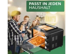 Best STEINBORG SB-3001  3in1 Minibackofen mit Umluft 20 Liter 1300 Watt Schwarz