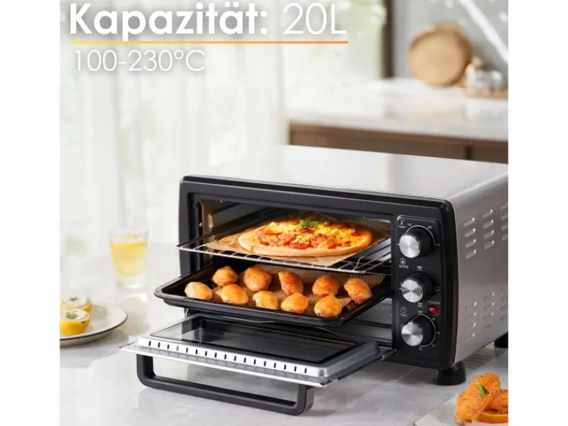 Best STEINBORG SB-3007 Minibackofen mit Umluft 20 Liter 1380 Watt