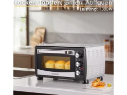 Best STEINBORG SB-3007 Minibackofen mit Umluft 20 Liter 1380 Watt