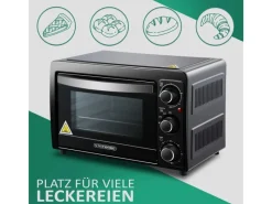 STEINBORG SB-3015 Minibackofen 15 Liter 1300 Watt Schwarz< Haushaltsgeräte