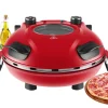 STEINBORG Haushaltsgeräte<SB-3140 Pizzaofen Elektrisch 32 cm mit Pizzastein Timer 5 Stufen 1200 Watt