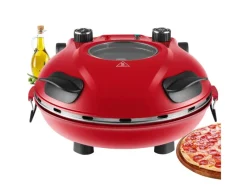 STEINBORG Haushaltsgeräte<SB-3140 Pizzaofen Elektrisch 32 cm mit Pizzastein Timer 5 Stufen 1200 Watt