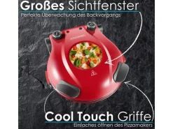 STEINBORG Haushaltsgeräte<SB-3140 Pizzaofen Elektrisch 32 cm mit Pizzastein Timer 5 Stufen 1200 Watt