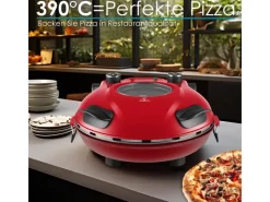 STEINBORG Haushaltsgeräte<SB-3140 Pizzaofen Elektrisch 32 cm mit Pizzastein Timer 5 Stufen 1200 Watt