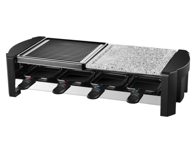 STEINBORG Haushaltsgeräte<SB-2140 Raclette Grill für 8 Personen mit Kombinierter Grillfläche 1300 Watt