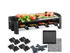 STEINBORG Haushaltsgeräte<SB-2140 Raclette Grill für 8 Personen mit Kombinierter Grillfläche 1300 Watt