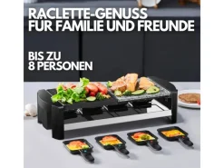 STEINBORG Haushaltsgeräte<SB-2140 Raclette Grill für 8 Personen mit Kombinierter Grillfläche 1300 Watt