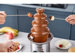 Hot STEINBORG SB-6030 Schokoladenbrunnen Edelstahl 4-Etagen 1250g Kapazität 190 Watt