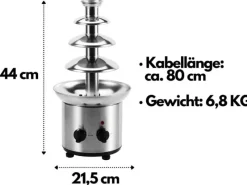 Hot STEINBORG SB-6030 Schokoladenbrunnen Edelstahl 4-Etagen 1250g Kapazität 190 Watt