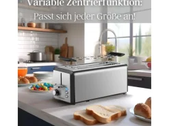 STEINBORG SB-2211 XXL Langschlitz Toaster mit Brötchenaufsatz 1500 Watt< Haushaltsgeräte