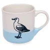 Geschirr<Steingut-Becher Möwe Ø 9 cm Hell-/Dunkelblau