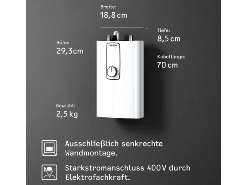Stiebel Eltron Durchlauferhitzer|Zweigriffarmatur<Kompaktdurchlauferhitzer DCE 11/13 kW