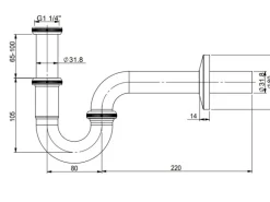 Hot Sturotec Röhrensiphon 1 1/4 Zoll langversion Edelstahl Serienübergreifend in Chrom