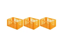 Discount PROREGAL SuperSparSet 3 x Eurobehälter Bäcker- und Konditorenkasten HxBxT 34,9 x 40 x 60 70 Liter Gelb-Orange Brötchenkiste Sstapelbare Bäckerkiste