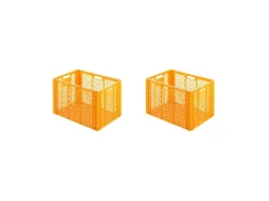 PROREGAL SuperSparSet 2 x Eurobehälter Bäcker- und Konditorenkasten HxBxT 42,1 x 40 x 60 85 Liter Gelb-Orange Brötchenkiste Sstapelbare Bäckerkiste< Vorratsdosen|Vorratsbehälter