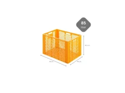 PROREGAL SuperSparSet 2 x Eurobehälter Bäcker- und Konditorenkasten HxBxT 42,1 x 40 x 60 85 Liter Gelb-Orange Brötchenkiste Sstapelbare Bäckerkiste< Vorratsdosen|Vorratsbehälter
