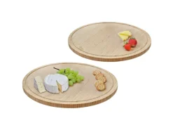 Outlet SVITA Luigi 2er Bambustablett Schneidebrett Küchenbrett Servierplatte Saftrille