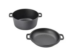 TAINO Double Dutch Oven 6L Gusseisen Deckel Allzweck-Kochtopf Schmortopf Dopf< Pfannen|Töpfe
