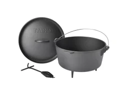 TAINO Dutch Oven Gusseisen 8L Set Deckelheber Ständer Zubehör Cast Iron< Herde|Töpfe