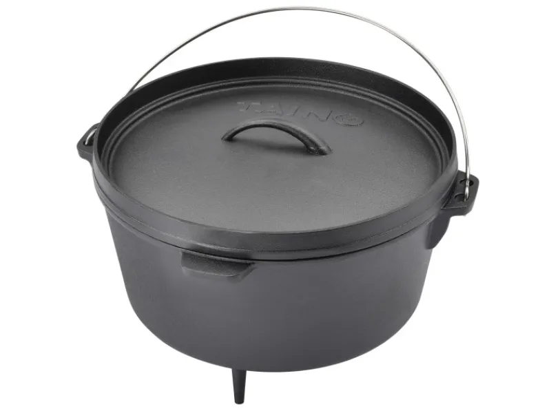 TAINO Dutch Oven Gusseisen 8L Set Deckelheber Ständer Zubehör Cast Iron< Herde|Töpfe