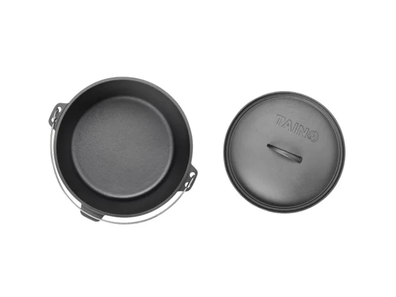 TAINO Dutch Oven Gusseisen 8L Set Deckelheber Ständer Zubehör Cast Iron< Herde|Töpfe