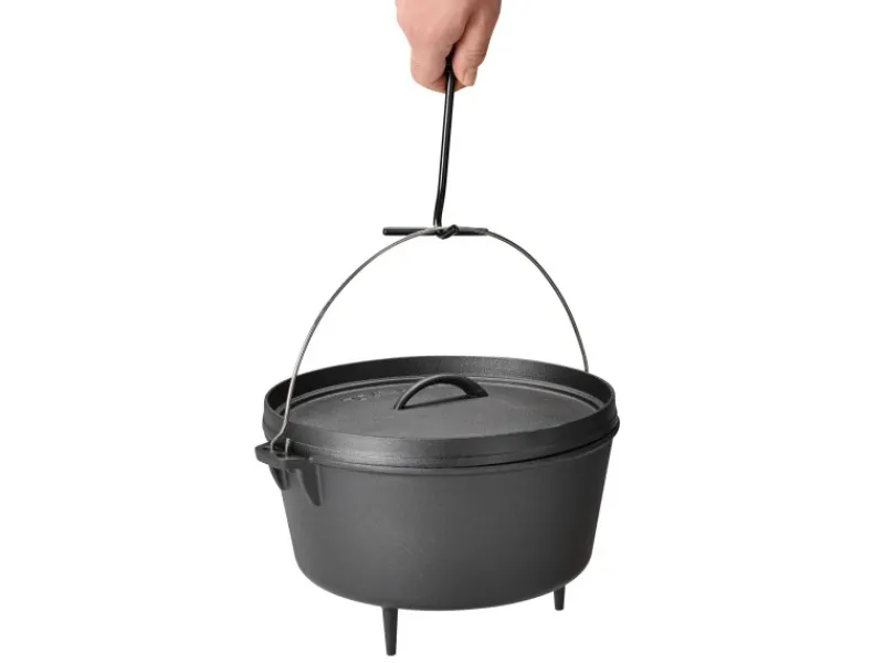 TAINO Dutch Oven Gusseisen 8L Set Deckelheber Ständer Zubehör Cast Iron< Herde|Töpfe