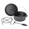 TAINO Dutch Oven 4L Gusseisen Feuertopf Deckelheber Grillzubehör Dopf< Herde|Töpfe
