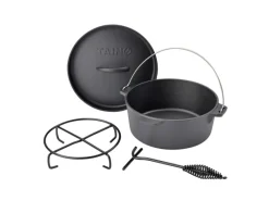 TAINO Dutch Oven 4L Gusseisen Feuertopf Deckelheber Grillzubehör Dopf< Herde|Töpfe