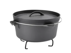 TAINO Dutch Oven 4L Gusseisen Feuertopf Deckelheber Grillzubehör Dopf< Herde|Töpfe