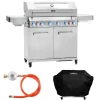 Outlet TAINO Platinum Yamara 6+2 Set Mit Haube Gasgrill Edelstahl 6 Brenner Sear-Burner Backburner