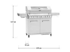 Outlet TAINO Platinum Yamara 6+2 Set Mit Haube Gasgrill Edelstahl 6 Brenner Sear-Burner Backburner