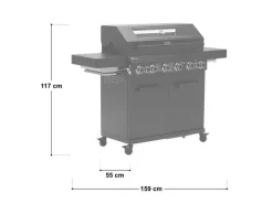 TAINO Schneidebretter<Platinum Yamara Dark 6+2 Gasgrill Set Mit Haube Stahl 6 Brenner Sear-Burner Backburner