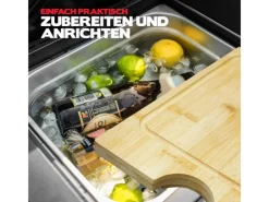TAINO Schneidebretter<Platinum Yamara Dark 4+2 Gasgrill Stahl 4 Brenner Sear-Burner Backburner