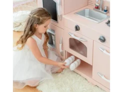 Discount Teamson Kids Große Holzspielküche Spielherdset mit Zubehör Rosa