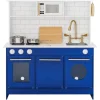 Teamson Kids Kinderküche Spielküche mit Zubehör für Kinder Blau< Schneidebretter