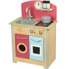 Teamson Kids Little Chef Porto Klassik Interaktive Holzspielküche Rot< Kochfelder|Herde