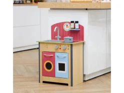 Teamson Kids Little Chef Porto Klassik Interaktive Holzspielküche Rot< Kochfelder|Herde